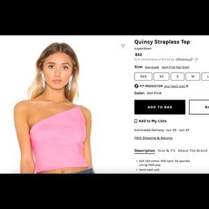 Superdown pink Quincy strapless top